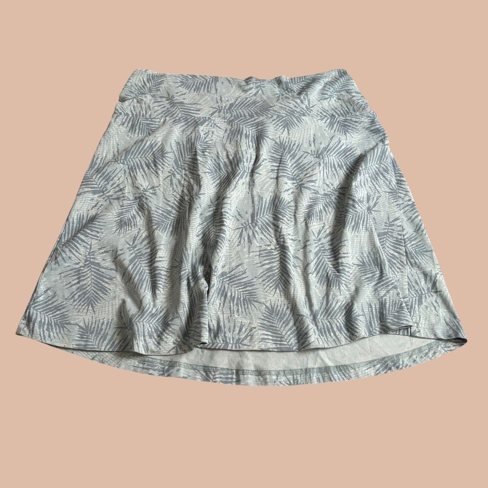 Kuhl Skyla Skirt Women's XL Blue Pull On Stretch Outdoors Casual Palm Leaf